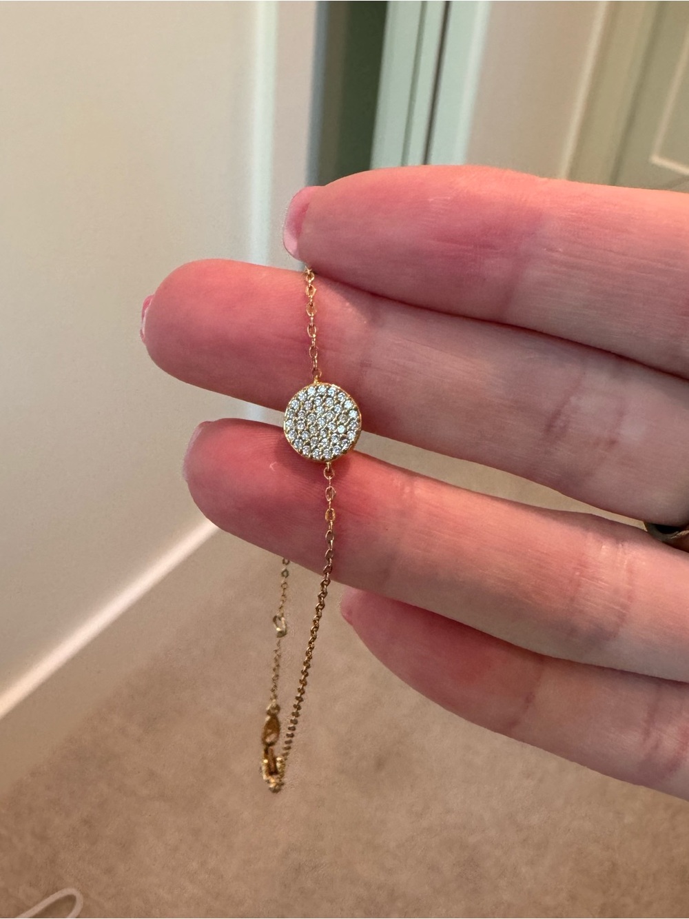 Nadri Gold Pavé Disc Bracelet